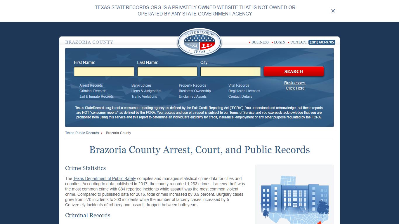 Brazoria County Arrest, Court, and Public Records