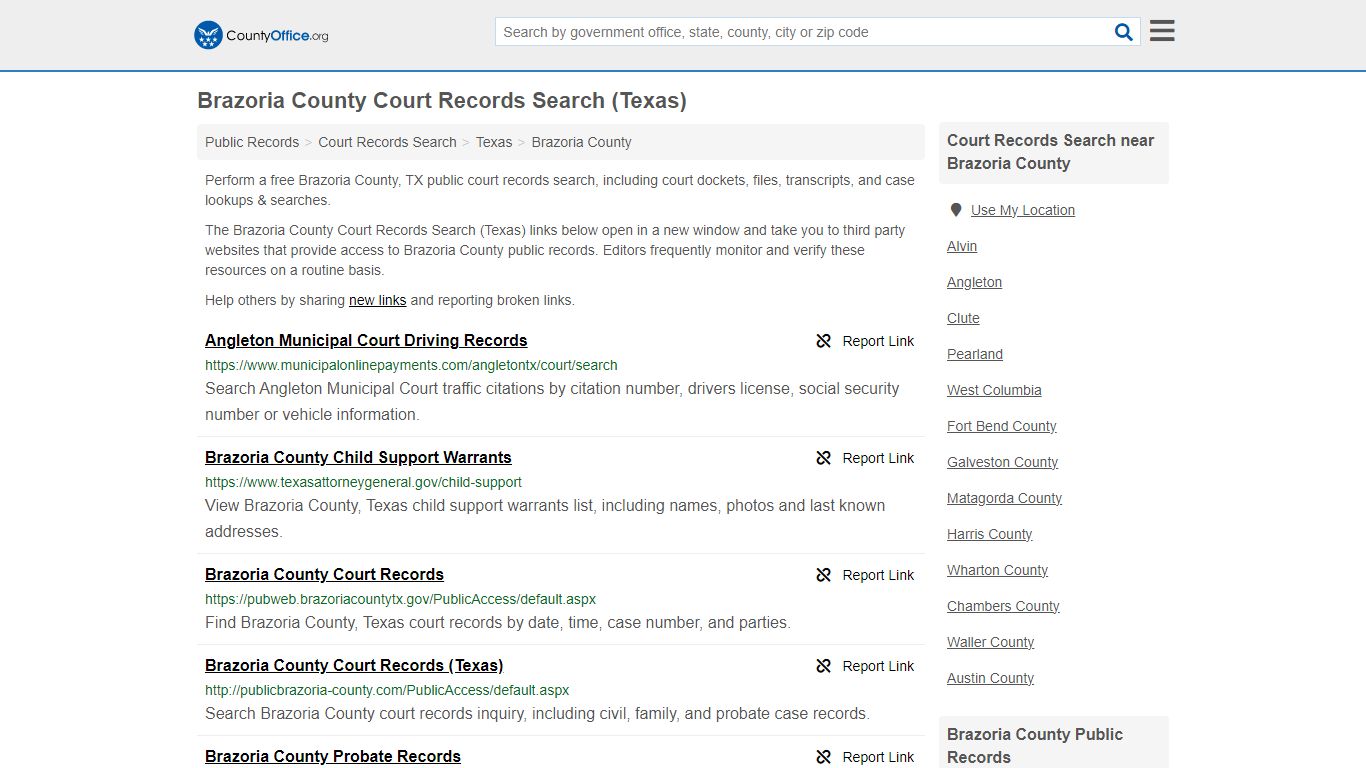 Court Records Search - Brazoria County, TX (Adoptions, Criminal, Child ...